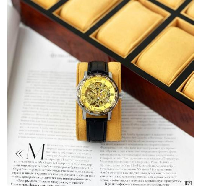 Winner 8012 Diamonds Automatic Black-Silver-Gold