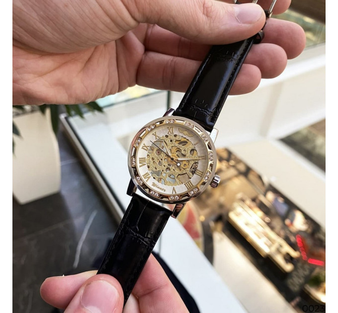 Winner 8012 Diamonds Automatic Black-Silver-Gold-White