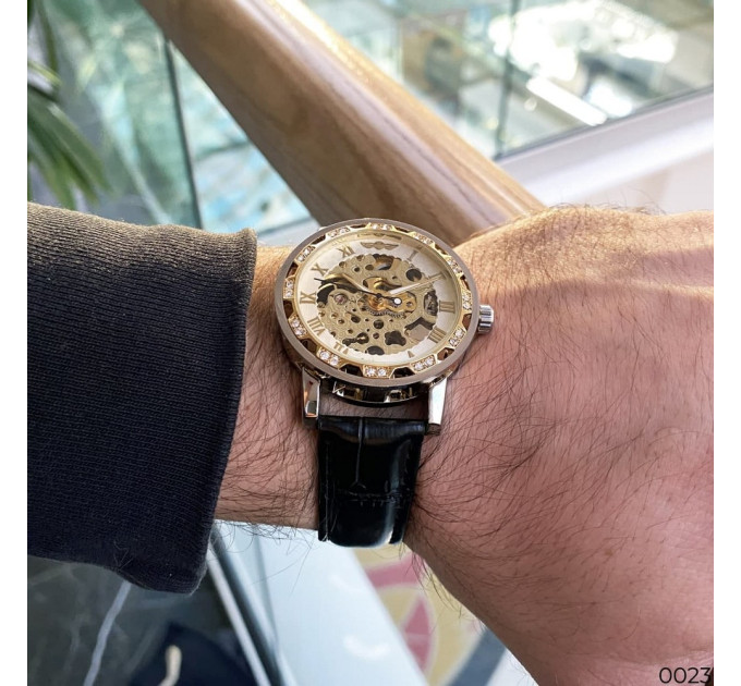 Winner 8012 Diamonds Automatic Black-Silver-Gold-White