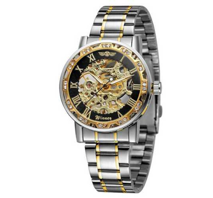 Winner 8012 Diamonds Automatic Silver-Black-Gold