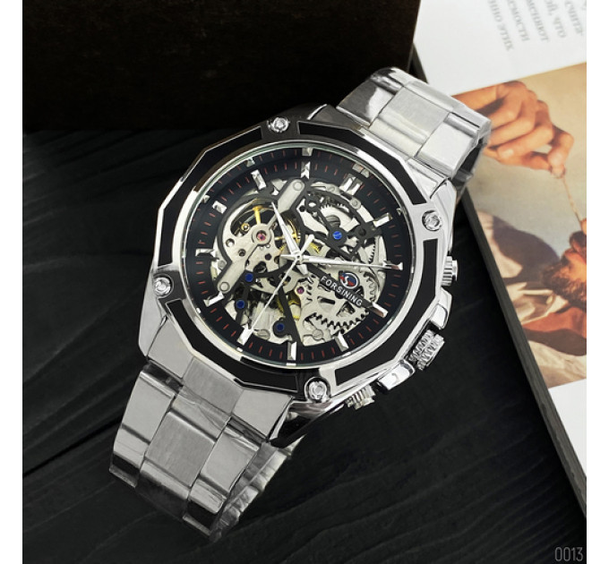 Forsining 8130 Silver-Black