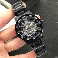 Winner 8012 Diamonds Automatic Black-Silver