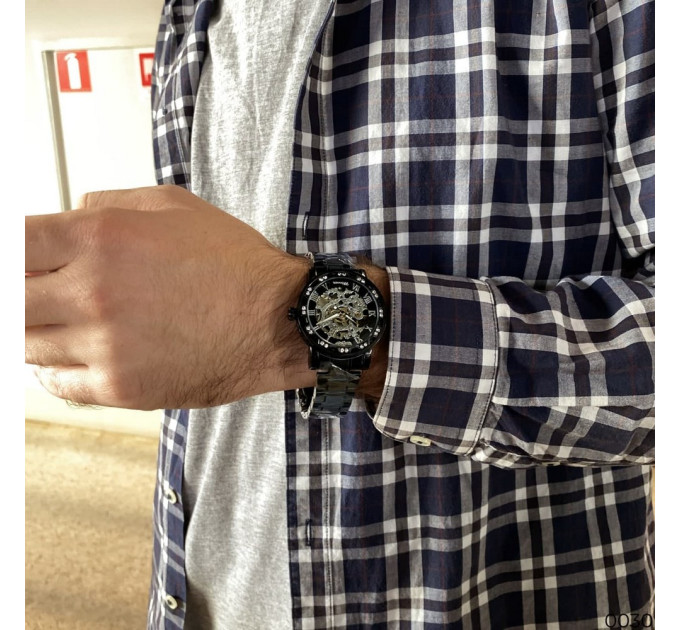 Winner 8012 Diamonds Automatic Black-Silver