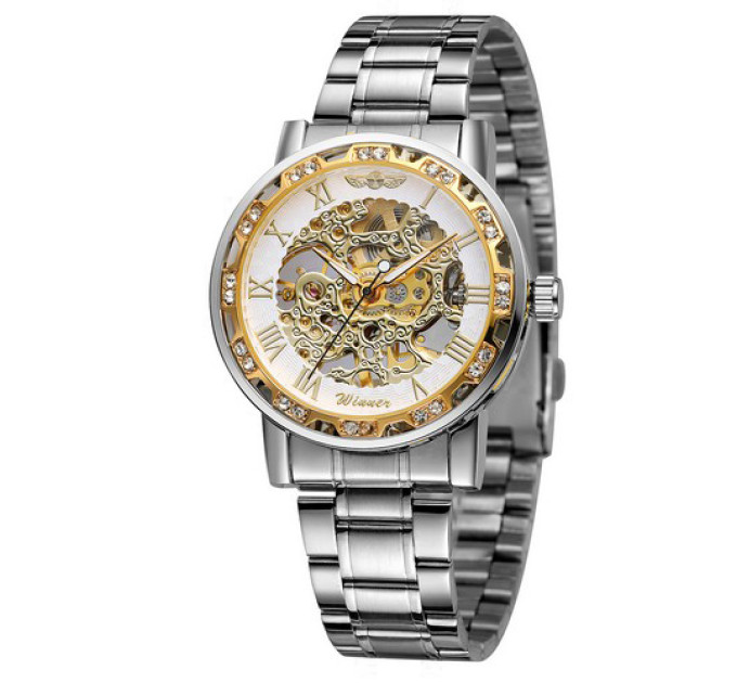Winner 8012 Diamonds Automatic Silver-Gold-White