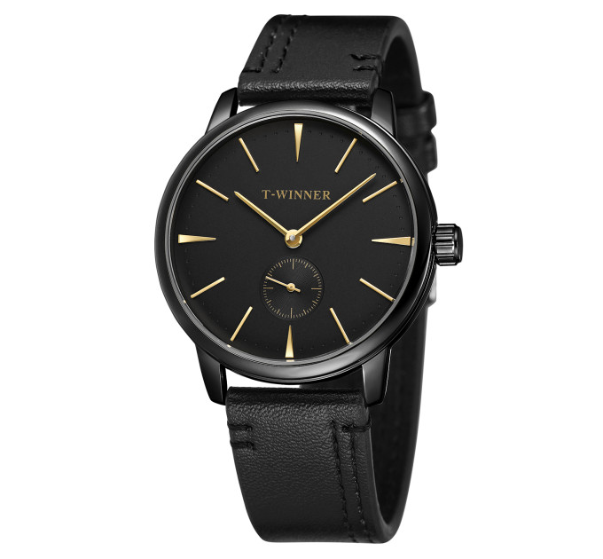 Winner 8165 Leather Black Rose Gold