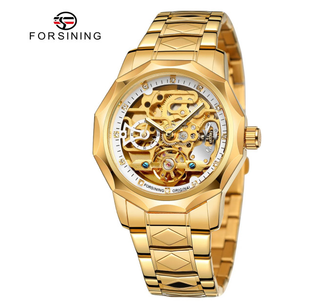 Forsining 8240 Gold-White Steel