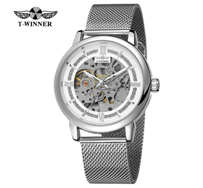 Forsining 8173 Silver-White Mesh