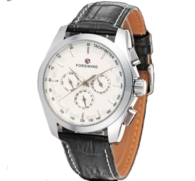 Forsining 6625 Silver-White Leather
