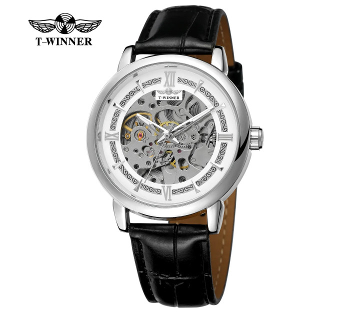 Forsining 8173 Silver-White Leather