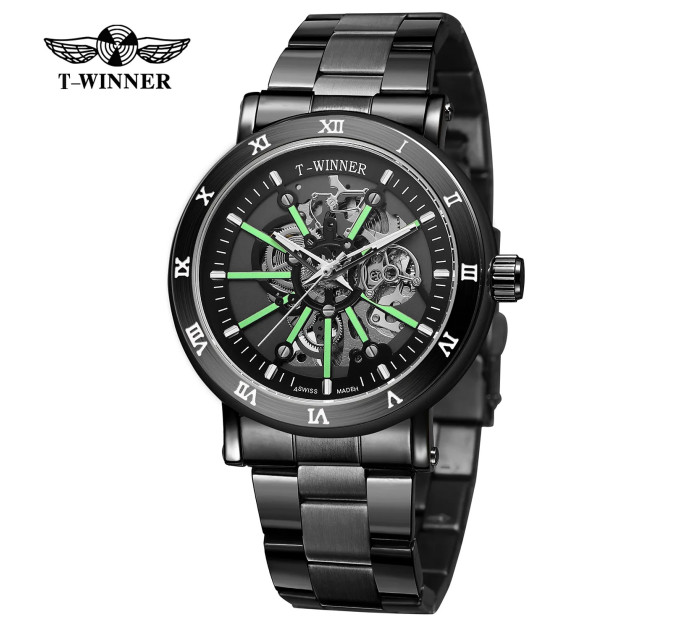 Forsining 8256 All Black Steel