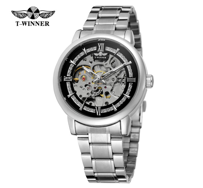 Forsining 8173 Silver-Black Steel