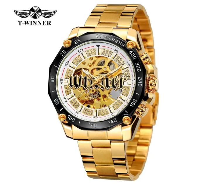 Forsining 8186 Gold-White Steel