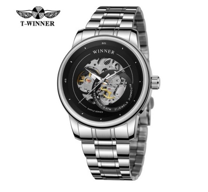 Forsining 8190 Silver-Black Steel