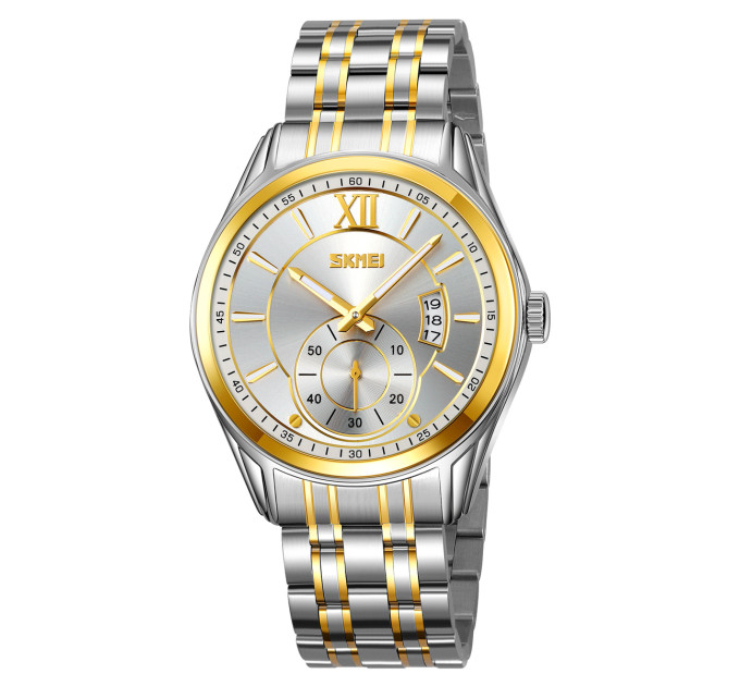 Skmei 9319TGDSI Silver-Gold-Silver
