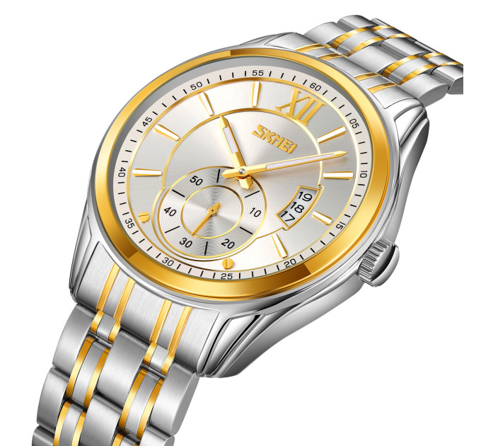 Skmei 9319TGDSI Silver-Gold-Silver