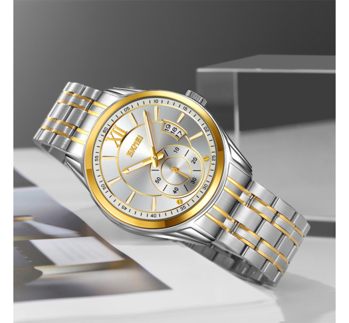 Skmei 9319TGDSI Silver-Gold-Silver