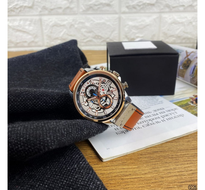 Curren 8380 Silver-Cuprum-Brown