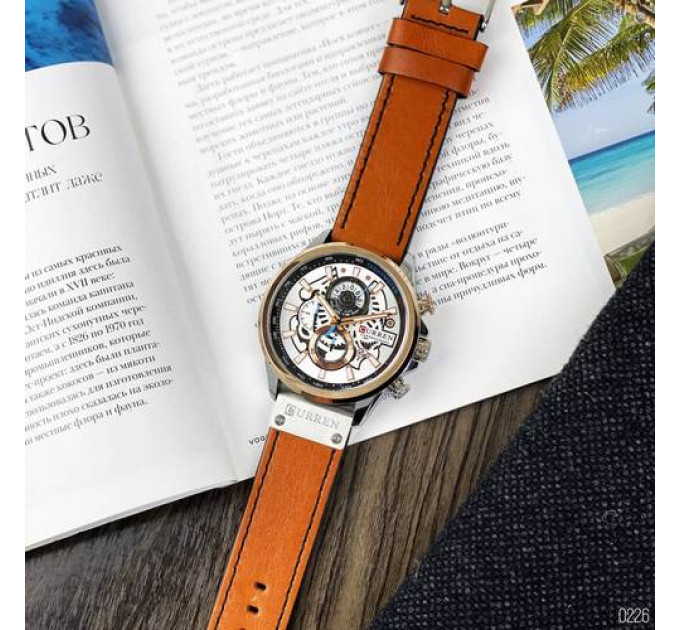 Curren 8380 Silver-Cuprum-Brown