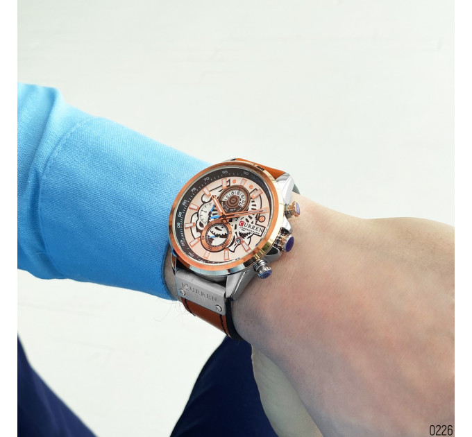 Curren 8380 Silver-Cuprum-Brown