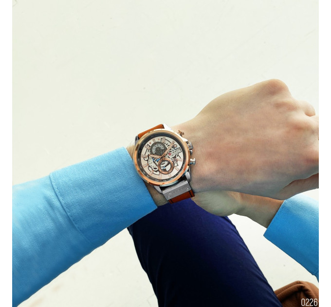 Curren 8380 Silver-Cuprum-Brown