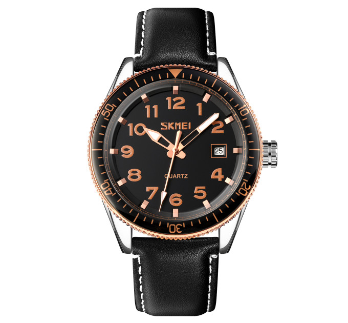 Skmei 9232LRGBK Rose-Gold Black Leather SALE