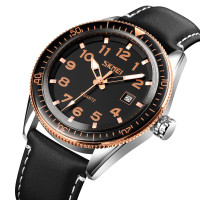 Skmei 9232LRGBK Rose-Gold Black Leather SALE