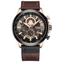 Curren 8380 Black-Cuprum-Dark Brown