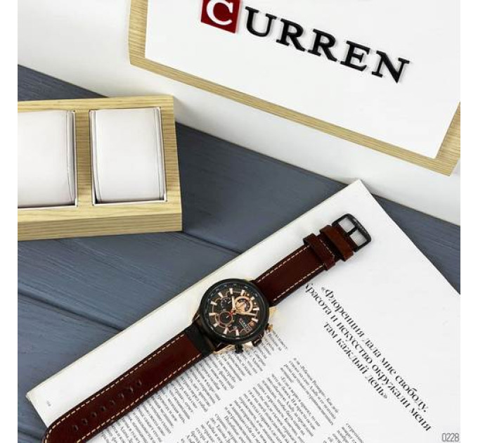 Curren 8380 Black-Cuprum-Dark Brown