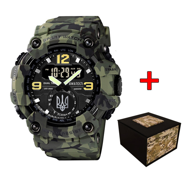 Awarder 004 Тризуб срібло Camo Green