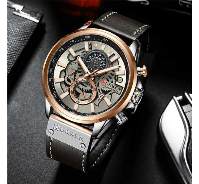 Curren 8380 Cuprum-Silver-Brown