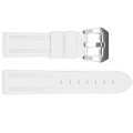 Ремінець для годинника 3001 Silicone White-Silver 24 мм.
