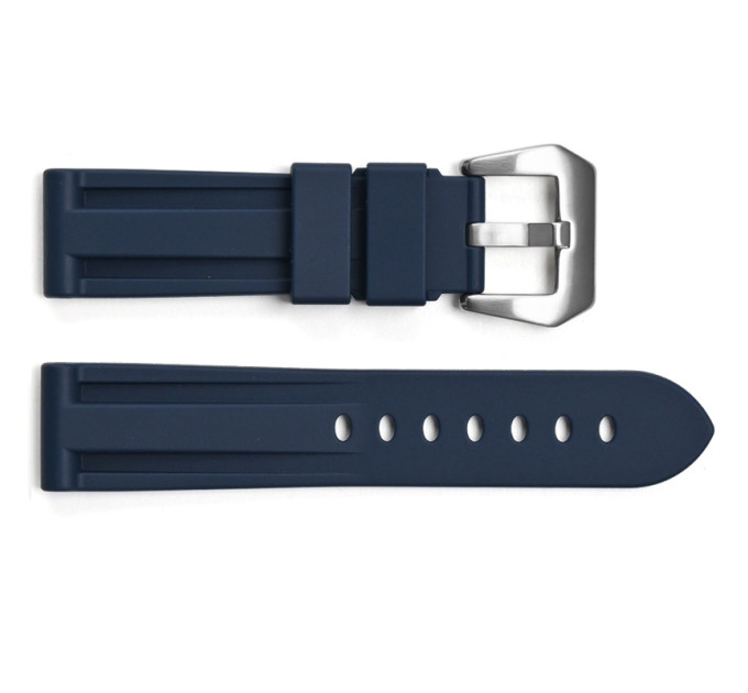 Ремінець для годинника 3001 Silicone Blue-Silver 24 мм.