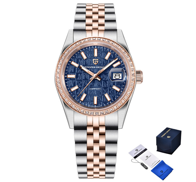 Pagani Design PD-1794M Silver-Rose Gold-Blue