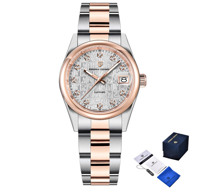 Pagani Design PD-1794L Silver-Rose Gold-White