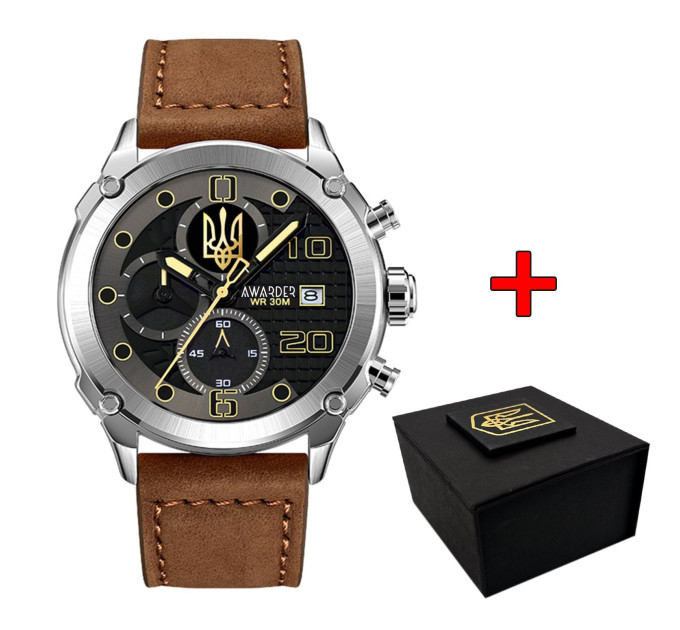 Awarder 016 Silver-Black-Brown Тризуб золото