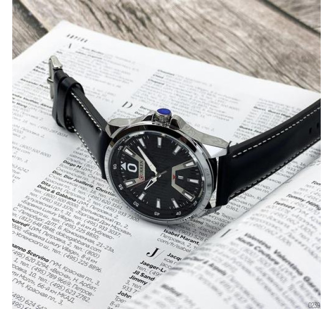 Curren 8379 Silver-Black