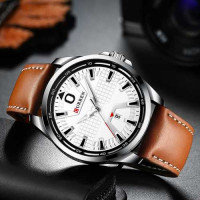 Curren 8379 Silver-White-Brown