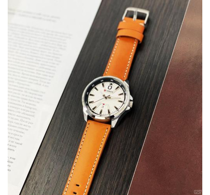 Curren 8379 Silver-White-Brown