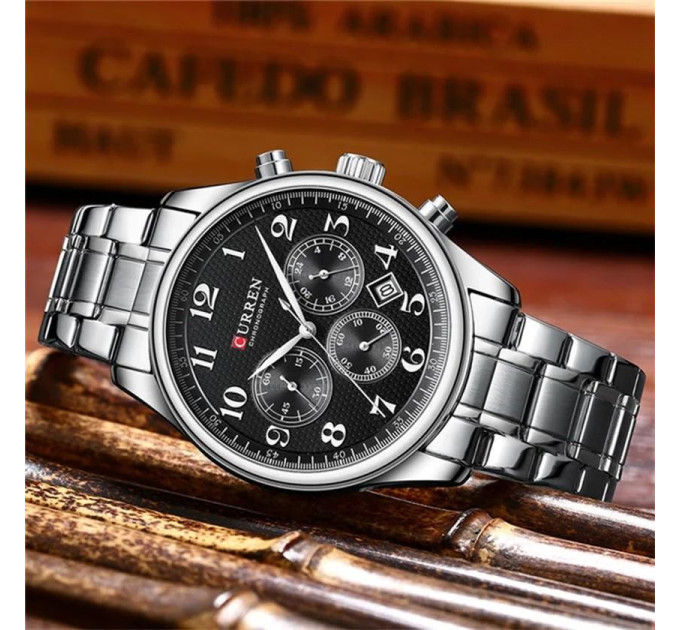 Curren 8466 Silver-Black