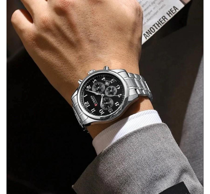 Curren 8466 Silver-Black