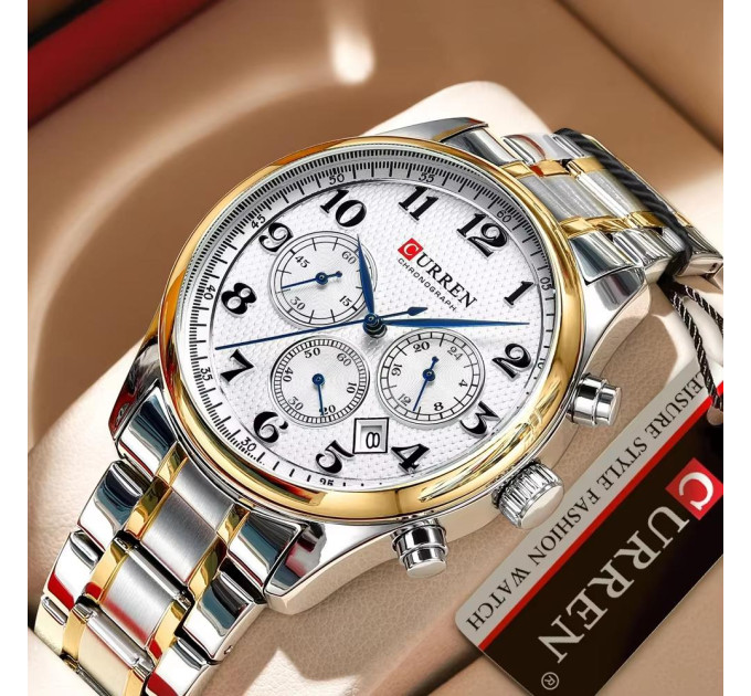 Curren 8466 Silver-Gold-White