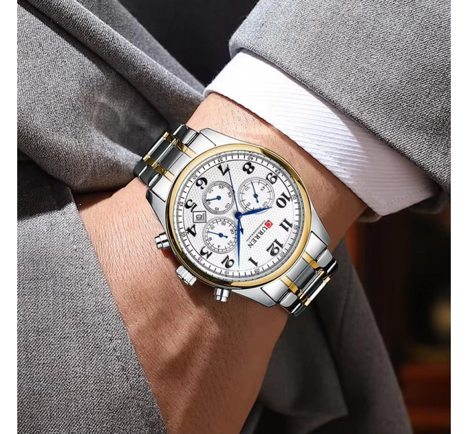 Curren 8466 Silver-Gold-White