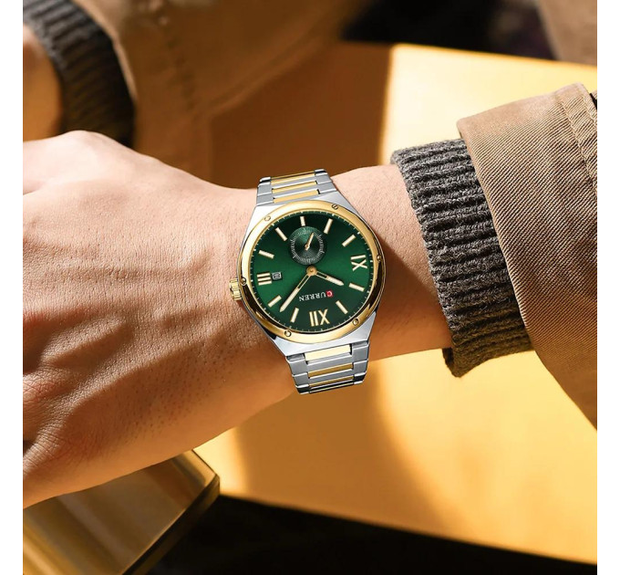 Curren 8471 Silver-Gold-Green