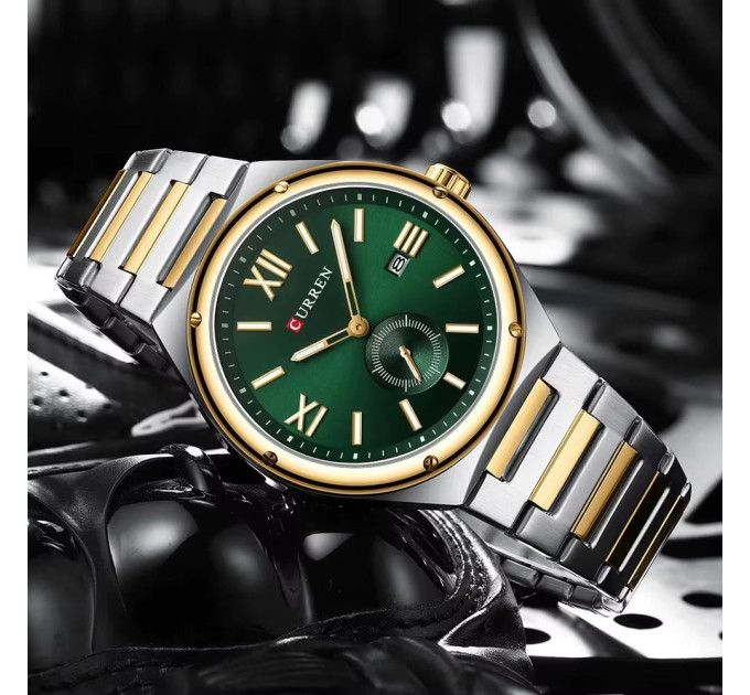 Curren 8471 Silver-Gold-Green