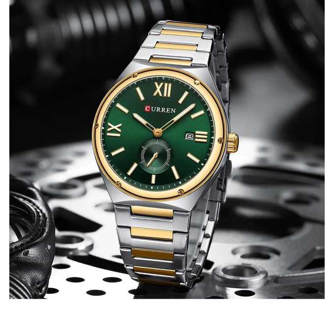 Curren 8471 Silver-Gold-Green