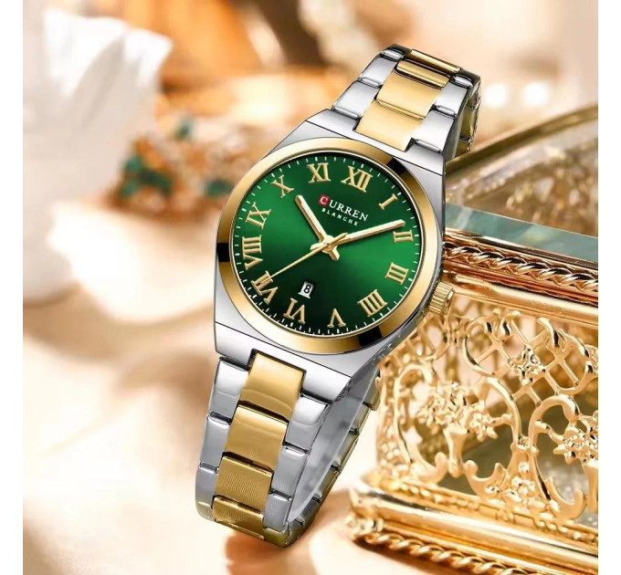 Curren 8471 Silver-Gold-Green