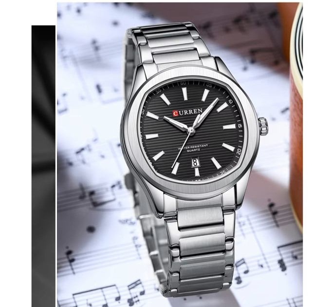 Curren 8474 Silver-Black