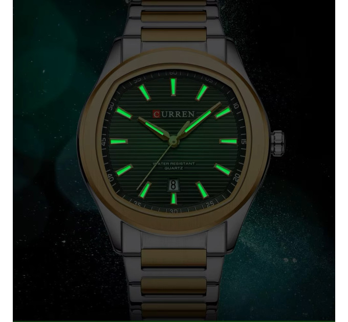 Curren 8474 Silver-Gold-Green
