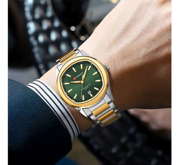 Curren 8474 Silver-Gold-Green
