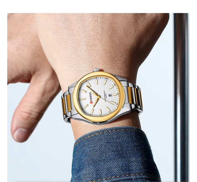Curren 8474 Silver-Gold-White